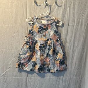 Tropical Print Kids Casual Dress